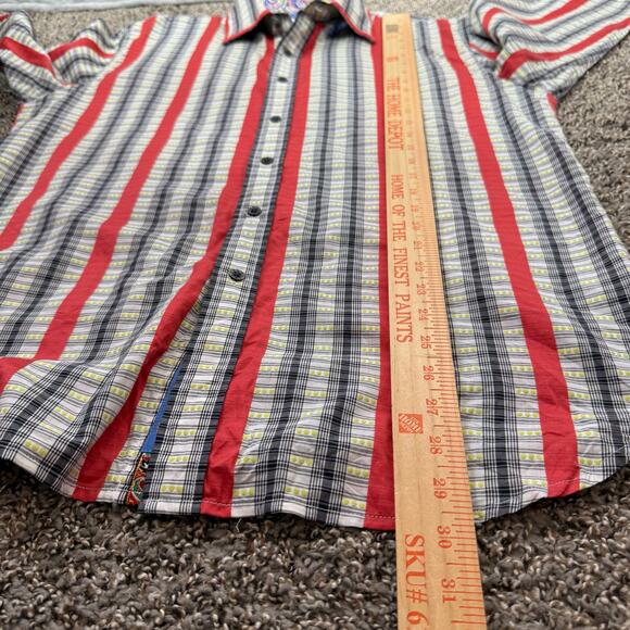Robert Graham Button Shirt Mens XL Striped Colorful Vibrant Paisley Flip Cuff - Picture 12 of 13
